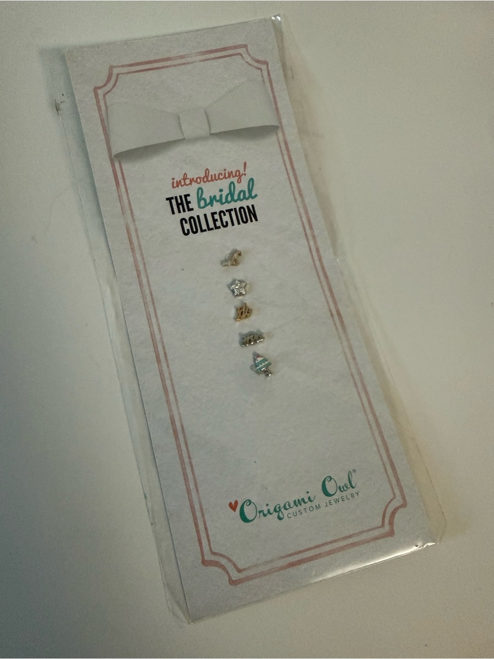 Origami Owl Bridal Collection Gold and Teal Charm Set